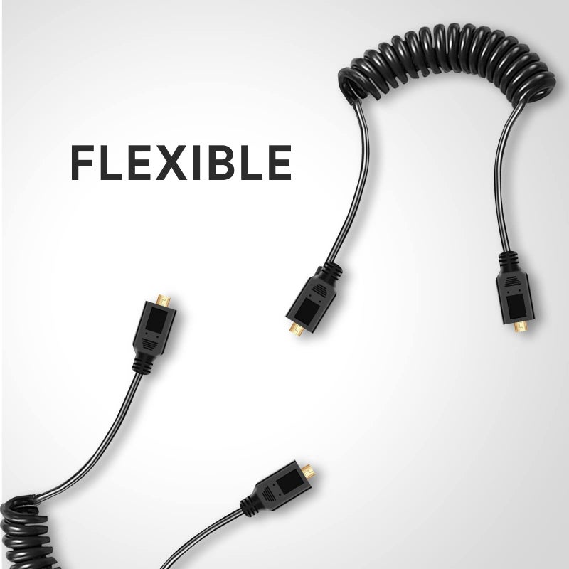 UCEC 11.81"/30cm Coiled Micro HDMI to Micro HDMI Cable for Gopro Cameras Small HD Monitors - Image 3